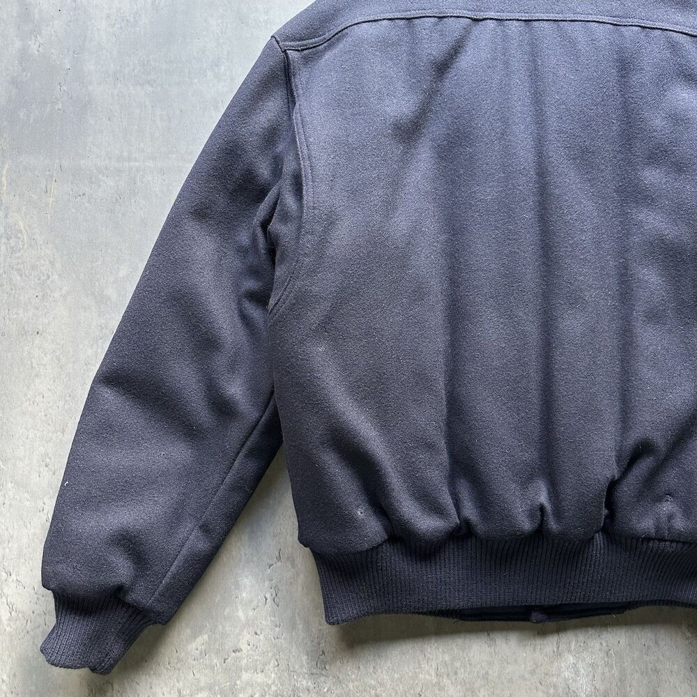 Vintage Members Only Mens Wool Bomber Jacket Sz 40 Medium Navy Blue Quilted 90s - Picture 10 of 14